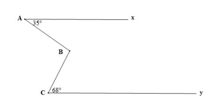 Bài tập Toán lớp 7: Tổng ba góc của một tam giác với đáp án